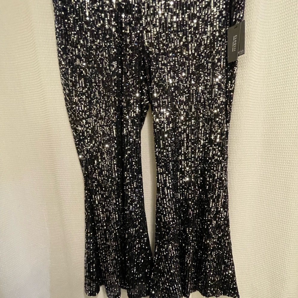 Black sequin pants for evening after five or special occasion